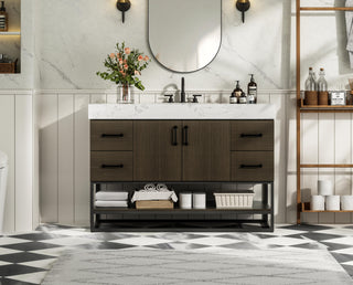 48 inch Single Bathroom Vanity in Mocha Brown