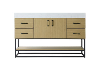 54 inch Single Bathroom Vanity in Honey Brown