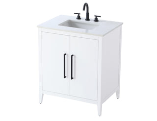 30 Inch Single Bathroom Vanity In White