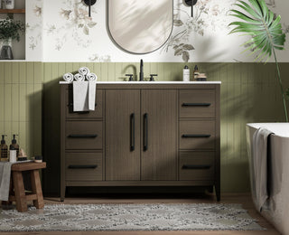 48 Inch Single Bathroom Vanity In Mocha Brown