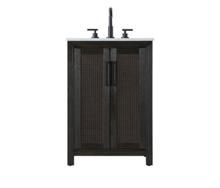 24 Inch Single Bathroom Vanity In  Chocolate Oak