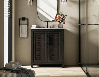30 Inch Single Bathroom Vanity In  Chocolate Oak