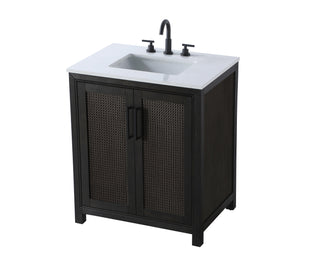 30 Inch Single Bathroom Vanity In  Chocolate Oak