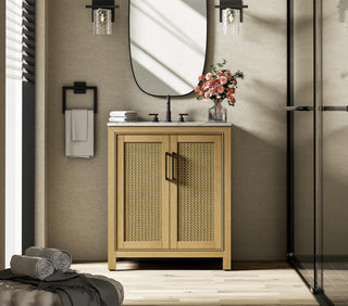 30 Inch Single Bathroom Vanity In Linen Oak