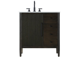 32 inch Single Bathroom Vanity in Chocolate Oak