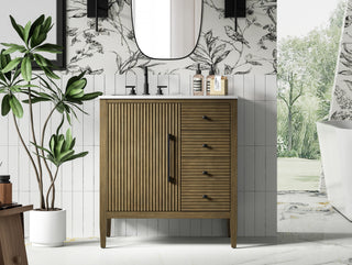 32 inch Single Bathroom Vanity in Hazel Oak