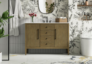 48 inch Single Bathroom Vanity in Hazel Oak