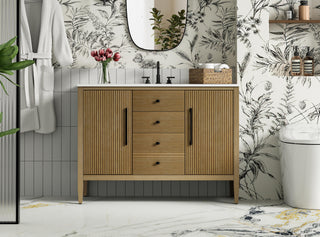 48 inch Single Bathroom Vanity in Linen Oak
