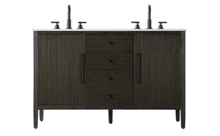 54 inch Double Bathroom Vanity inChocolate Oak