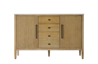 54 inch Double Bathroom Vanity in Linen Oak
