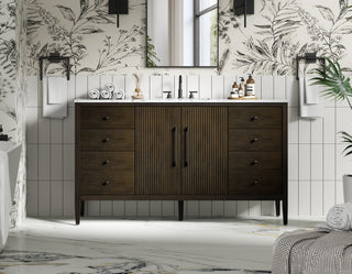 60 inch Single Bathroom Vanity inChocolate Oak