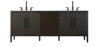 84 inch Double Bathroom Vanity inChocolate Oak