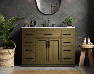 Alden 48 inch Single Bathroom Vanity in Chestnut Brown