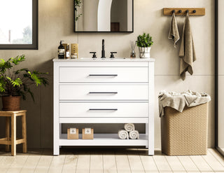 36 inch Single Bathroom Vanity in White