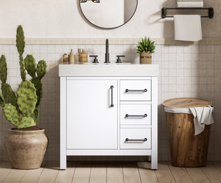 32 inch Single Bathroom Vanity In White
