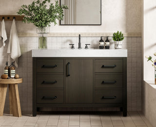 48 inch Single Bathroom Vanity In Mocha Brown