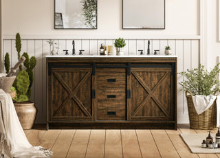Austin 60 inch Double Bathroom Vanity in Expresso