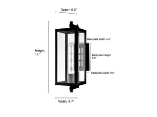 Messi 1-Light Outdoor Wall Sconce Textured Black