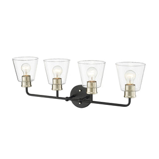 Cameron 4-Light Vanity Matte Black Modern Gold
