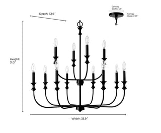 Savanne 12-Light Chandelier Ceiling Light Vintage Brass