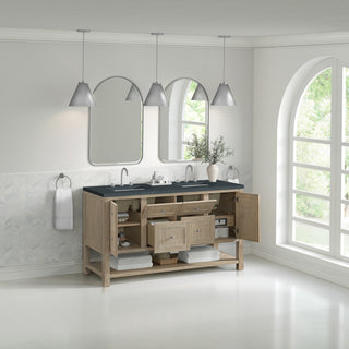 60 Inch Breckenridge Freestanding Vanity in Whitewashed Oak / Charcoal Soapstone Top