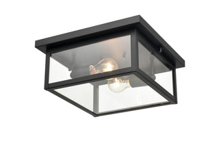 Evanton 2-Light Outdoor Flush Mount - Powder Coated Black