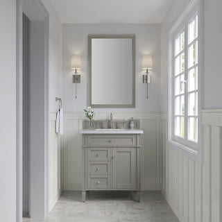 30 Inch Brittany Freestanding Vanity in Urban Gray / White Zeus Top