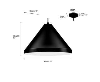 R Series 1-Light Cord Hung Cone Satin Black