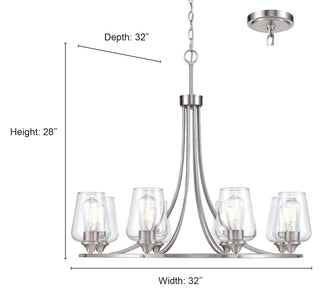 Ashford 8-Light Chandelier Ceiling - Matte Black