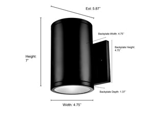 Vegas LED Outdoor Wall Sconce Powder Coated Black