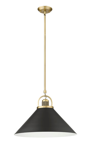 Artistan 1-Light Pendant light Vintage Brass / Matte Black