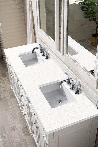 72 Inch Bristol Freestanding Vanity in Bright White / White Zeus Top