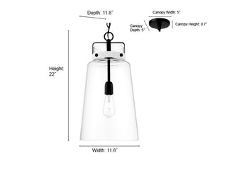 Lolla 1-Light Pendant Light Matte Black