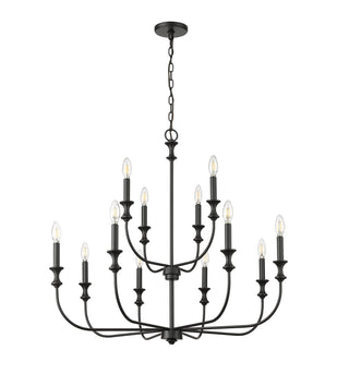 Savanne 12-Light Chandelier Ceiling Light Matte Black