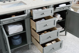60 Inch Brittany Freestanding Vanity in Urban Gray / Lime Delight Top