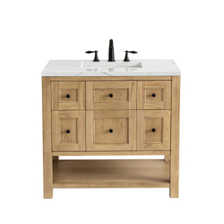 36 Inch Breckenridge Freestanding Vanity in Light Natural Oak / Ethereal Noctis Top