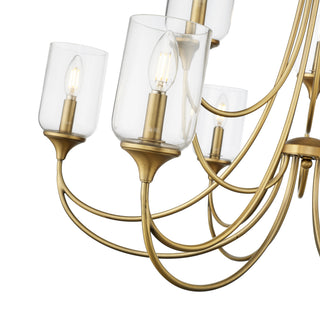 Waddingham 9-Light Chandelier Ceiling Light Vintage Brass