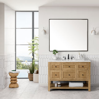 48 Inch Breckenridge Freestanding Vanity in Light Natural Oak / Eternal Jasmine Pearl Top