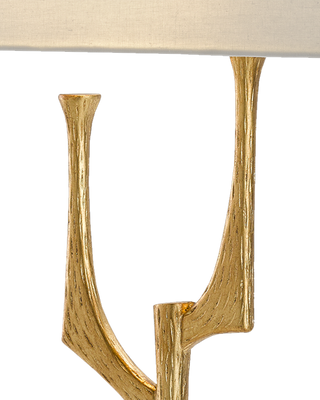 Bodnant Gold Wall Sconce, White Shade, Right