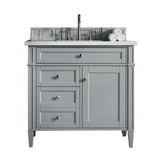 36 Inch Brittany Freestanding Vanity in Urban Gray / Carrara White Top