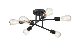 Decco 6-Light Semi-Flush Ceiling Mount Matte Black