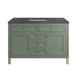 48 Inch Chicago Freestanding Vanity in Smokey Celadon / Charcoal Soapstone Top