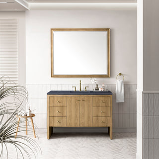 48 Inch Hudson Freestanding Vanity in Light Natural Oak / Charcoal Soapstone Top