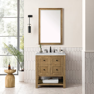 30 Inch Breckenridge Freestanding Vanity in Light Natural Oak / Victorian Silver Top