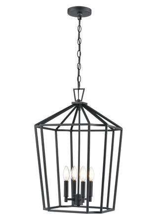 Hylena 15" Wide 4-Light Pendant - Textured Black