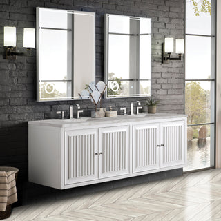72 Inch Athens Dual Mount Vanity in Glossy White / Victorian Silver Top