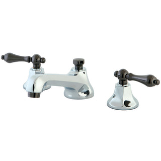 Water Onyx Widespread Bathroom Faucet in Polished Chrome/Black Stainless Steel