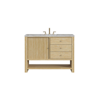 48 Inch Marigot Freestanding Vanity in Sunwashed Oak / Victorian Silver Top