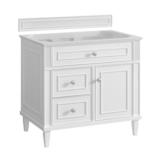 36 Inch Lorelai Freestanding Vanity in Bright White / Arctic Fall Top