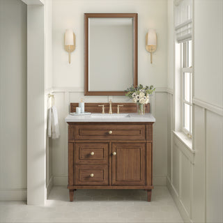 36 Inch Lorelai Freestanding Vanity in Mid-Century Walnut / Lime Delight Top